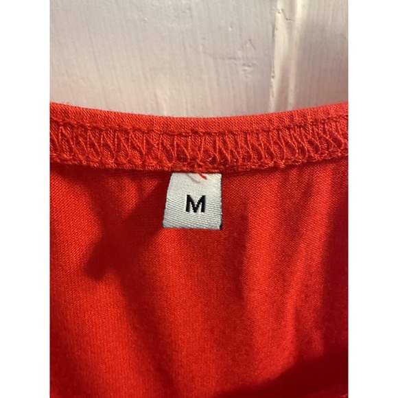 Women's Red Long Sleeve Dress An Be Off The Shoulder Size Medium - Picture 3 of 3